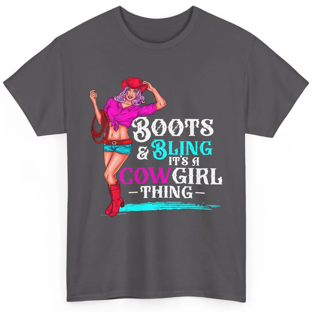 Cowgirl Boots And Bling It's Cowgirl Things Western Country Classic Unisex T-Shirt