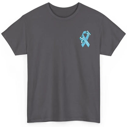 Adrenal Insufficiency Awareness Floral Light Blue Ribbon Classic Unisex T-Shirt