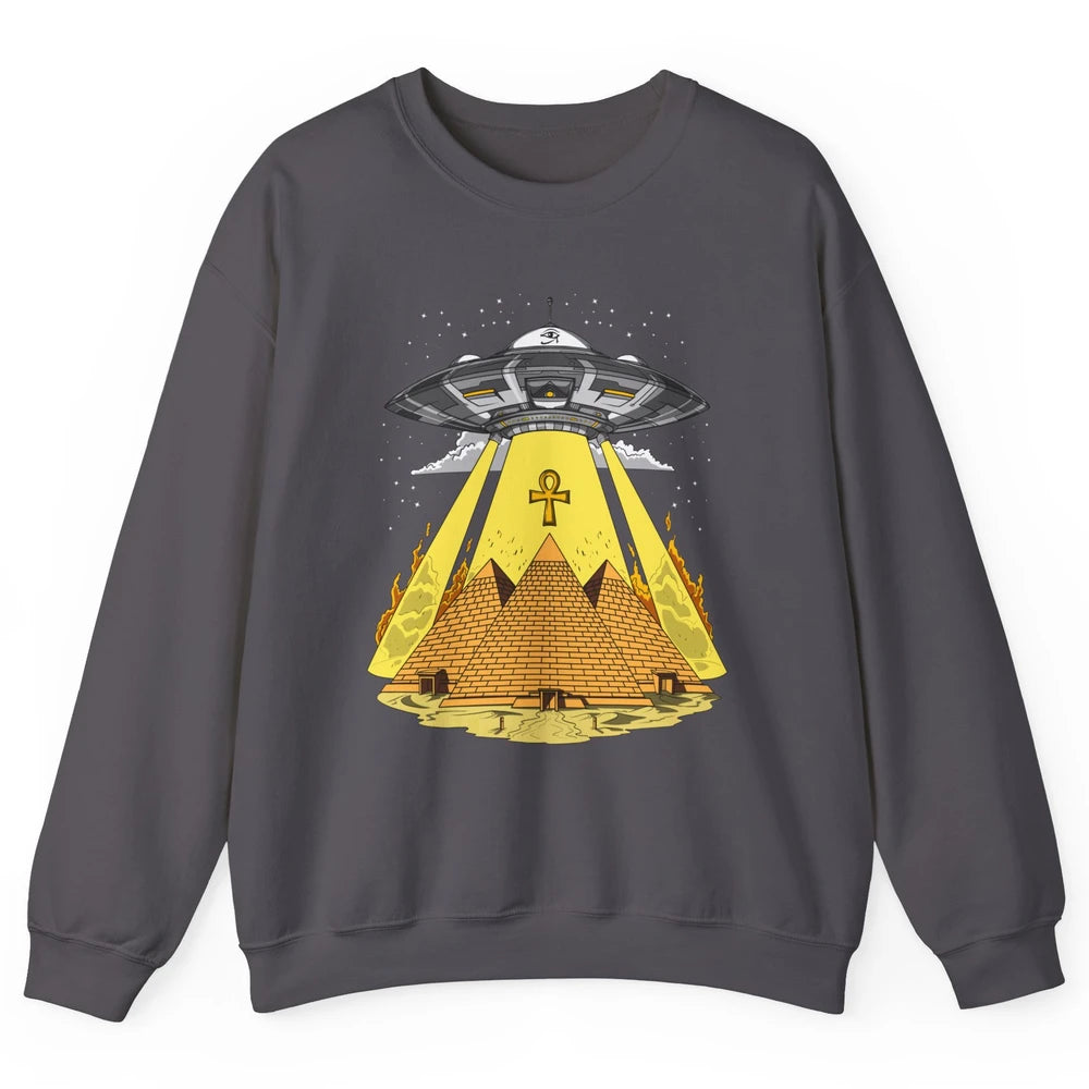 Ancient Egyptian Pyramids Alien Space Annunaki Conspiracy Unisex Crewneck Sweatshirt