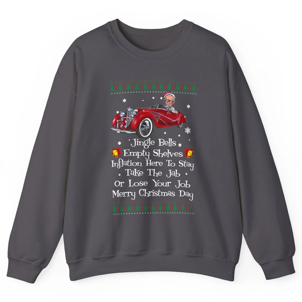 Funny Joe Biden Driving Jingle Bells Santa Christmas Costume Unisex Crewneck Sweatshirt