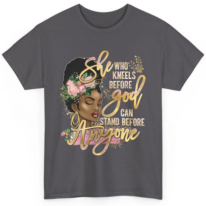 Black Girl She Who Kneels Before God Christian Afro Women Classic Unisex T-Shirt