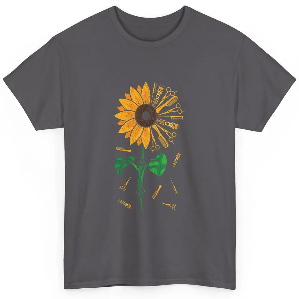 Barber Tool Sunflower Style Hairstylist Hairdresser Vintage Classic Unisex T-Shirt