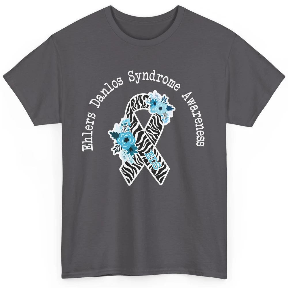 Ehlers Danlos Syndrome Awareness EDS Zibra Ribbon Rainbow Classic Unisex T-Shirt