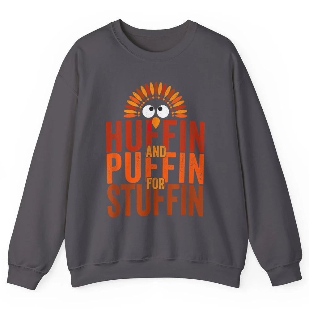 Thanksgiving Run Turkey Trot Huffin And Puffin Chicken Fall Unisex Crewneck Sweatshirt