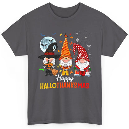 Funny Pumpkin Gnomes Hallo-thank-mas Thanksgiving Christmas Classic Unisex T-Shirt