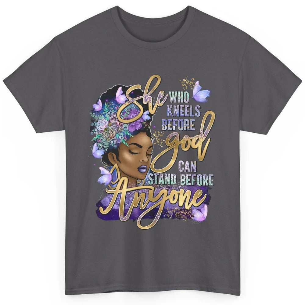 Black Girl She Who Kneels Before God Christian Afro Women Classic Unisex T-Shirt