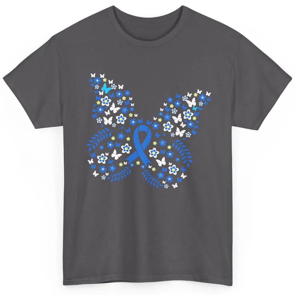 Butterfly Colon Warrior Colorectal Cancer Dark Blue Ribbon Classic Unisex T-Shirt