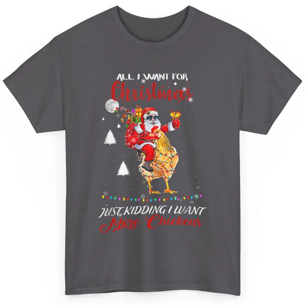 Merry Christmas Funny Santa Claus Riding Chicken Xmas Vibes Classic Unisex T-Shirt