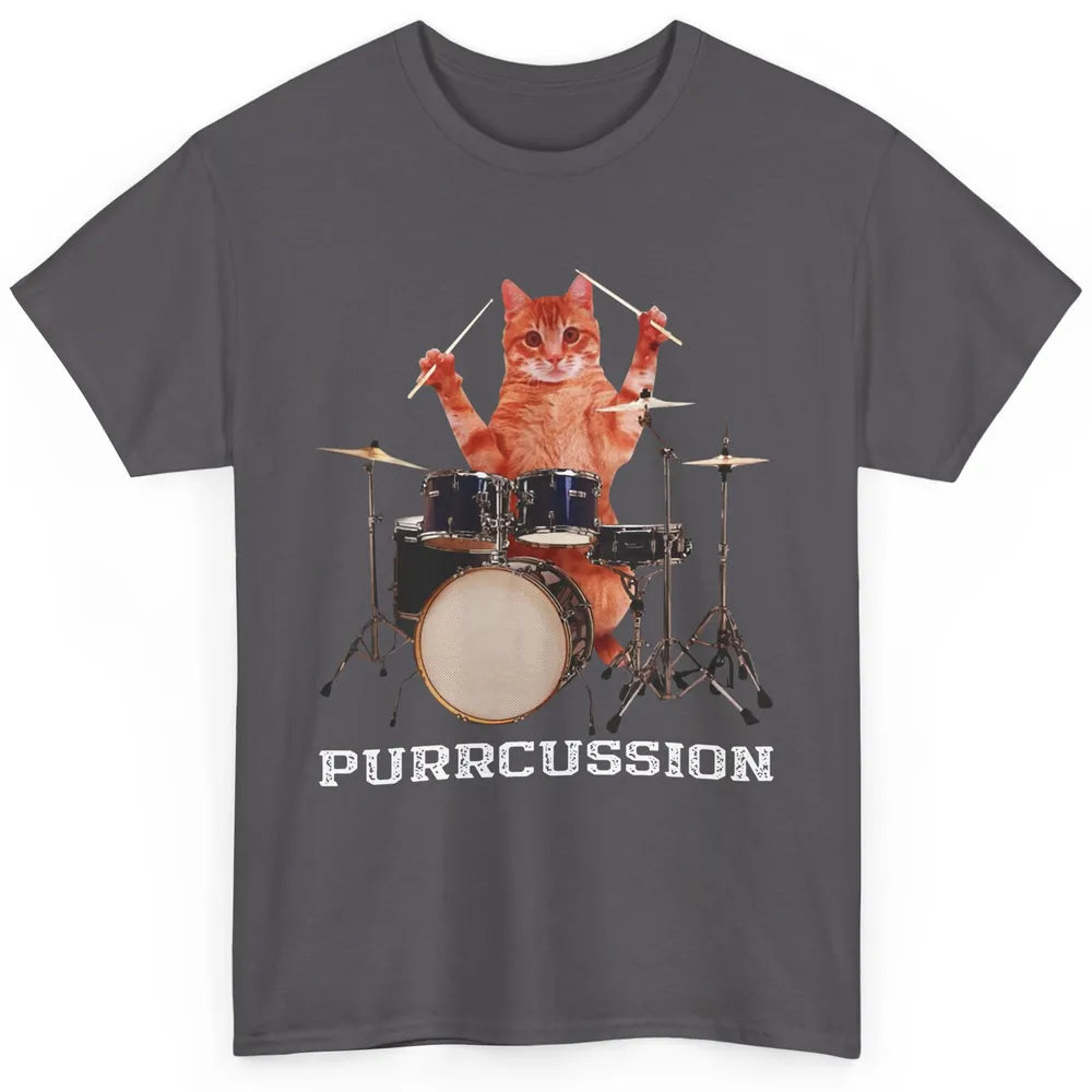 Cat Drummer Purrcussion I Destroy Silence Percussionist Drum Classic Unisex T-Shirt