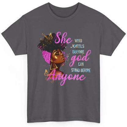 Black Girl She Who Kneels Before God Christian Afro Women Classic Unisex T-Shirt