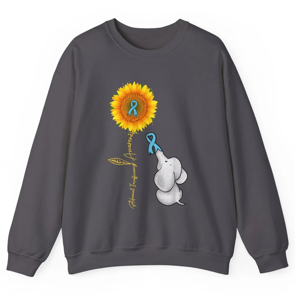 Adrenal Insufficiency Awareness Baby Elephant Sunflower Unisex Crewneck Sweatshirt