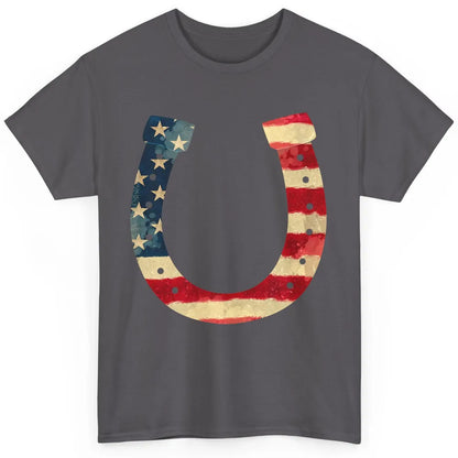 US Flag Horseshoe July 4th Western Country Cowboy Patriotic Classic Unisex T-Shirt