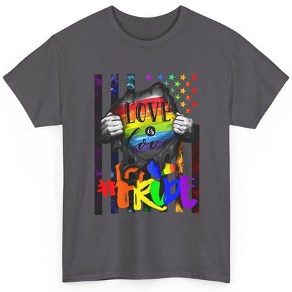 American Flag Love Is Love LGBT Gay Pride Month Equality Classic Unisex T-Shirt