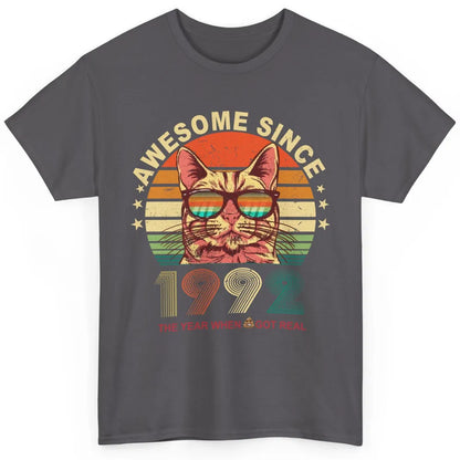 Vintage Cat Glasses Awesome Since 1992 30th Birthday Gift Classic Unisex T-Shirt