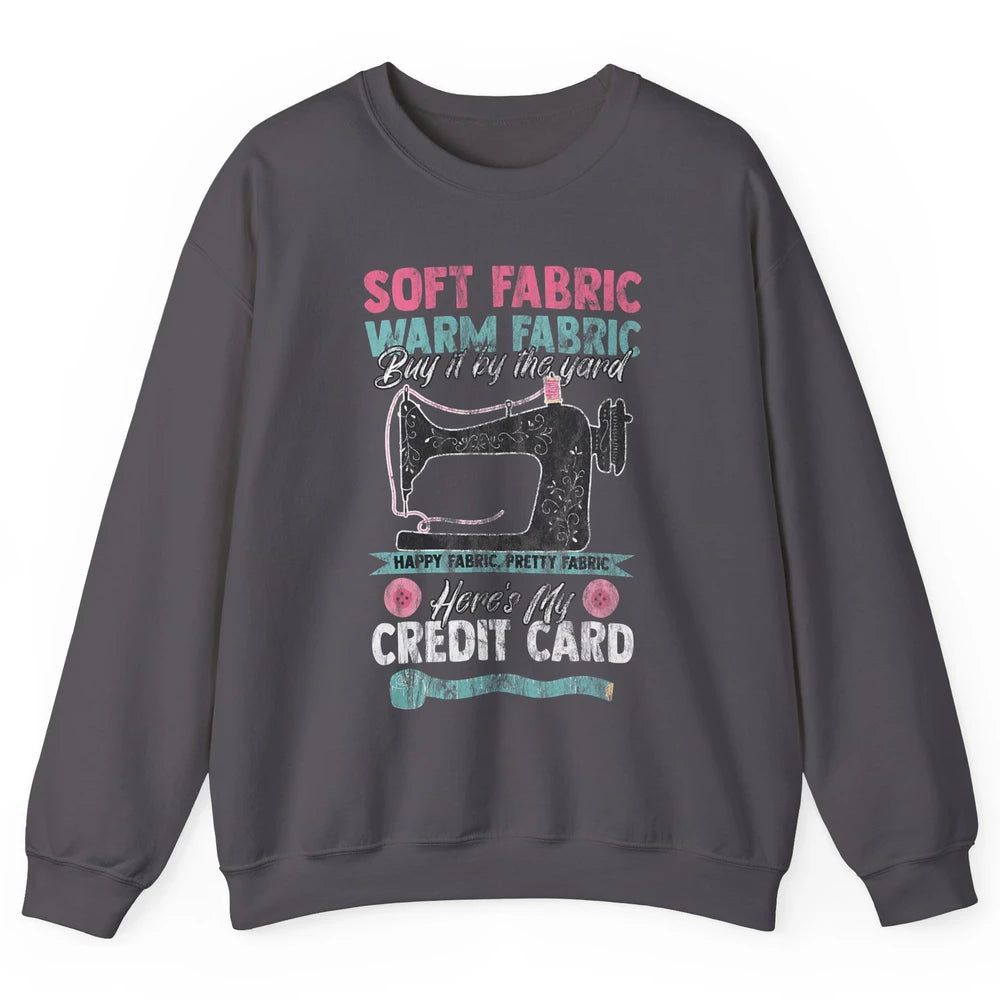 Soft Fabric By The Yard Sewing Machine Quilting Crafting Unisex Crewneck Sweatshirt