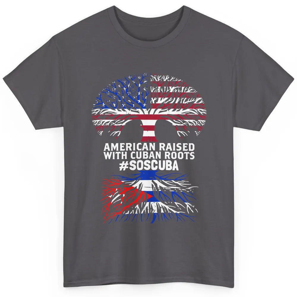 American Raised With Cuban Roots Cuban Flag Cuban Tree Classic Unisex T-Shirt