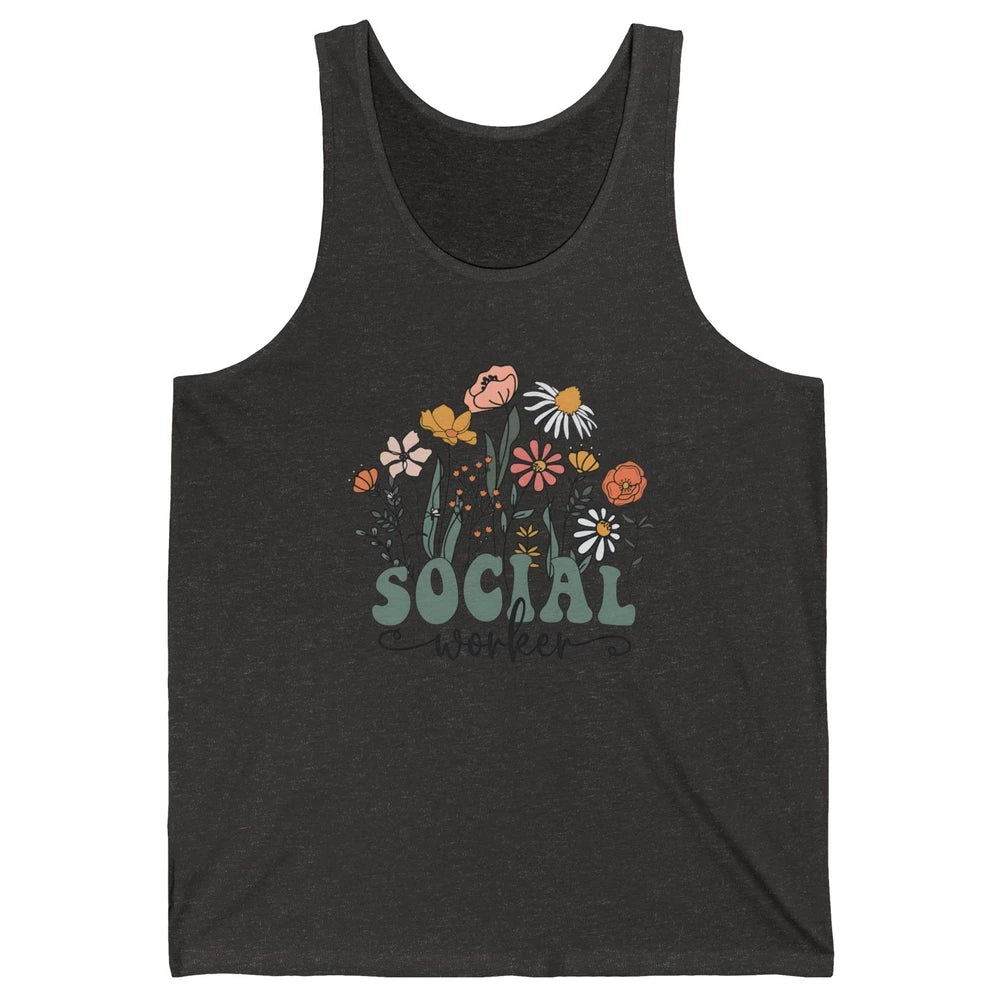 Social Worker Wildflower School Social Worker Teacher Gift Unisex Jersey Tank