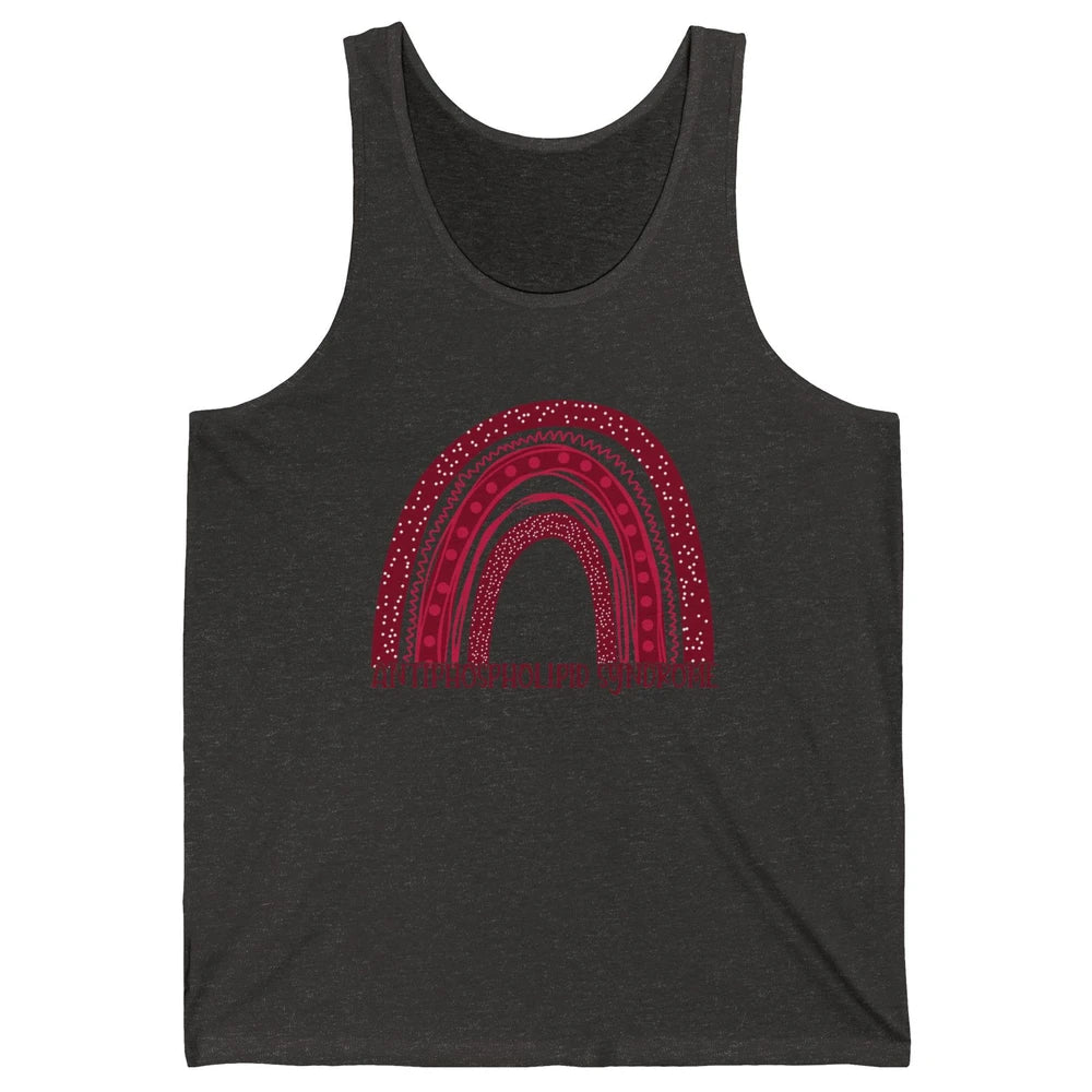 Antiphospholipid Syndrome Awareness APS Burgundy Rainbow Unisex Jersey Tank