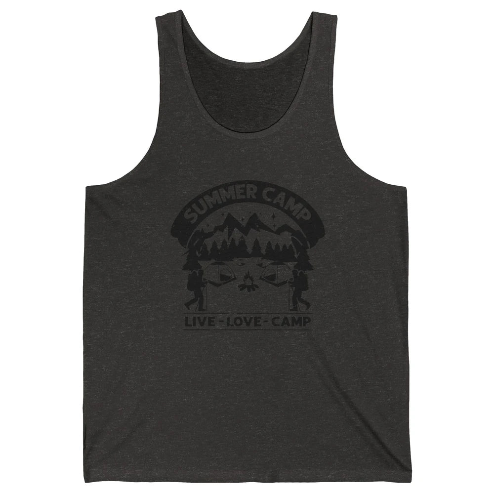 Summer Camp Live Love Camp Vacation Camping Hiking Retro Unisex Jersey Tank