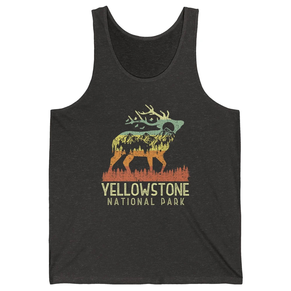 Yellowstone National Park Reindeer Mountains Vintage Outdoor Unisex Jersey Tank