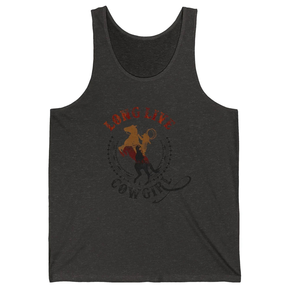 Western Country Cowgirl Riding Horses Cool Rodeo Howdy Retro Unisex Jersey Tank