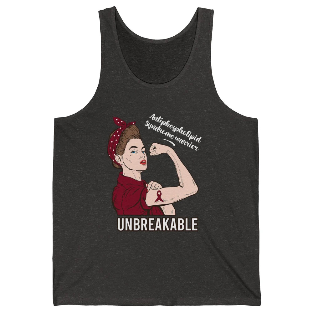 Antiphospholipid Syndrome Ribbon Strong Woman Unbreakable Unisex Jersey Tank