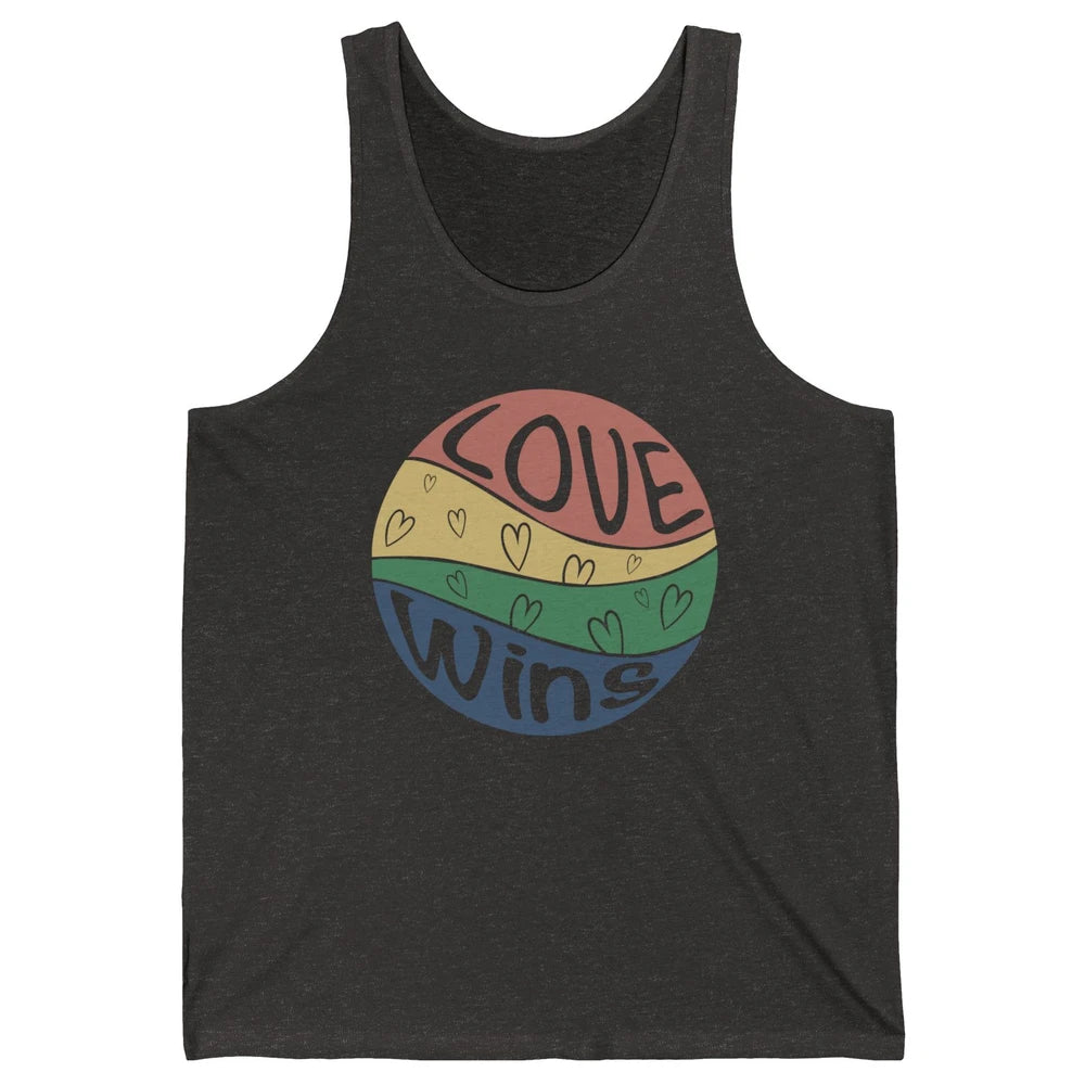 Vintage Love Wins LGBT Gay Pride Month Love Is Love Unisex Jersey Tank