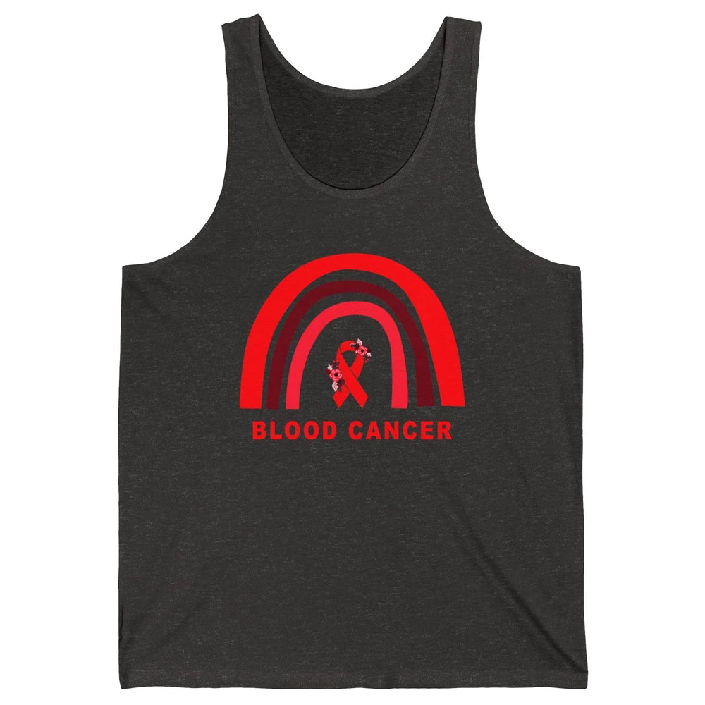 Blood Cancer Awareness Floral Red Ribbon Cute Rainbow Unisex Jersey Tank