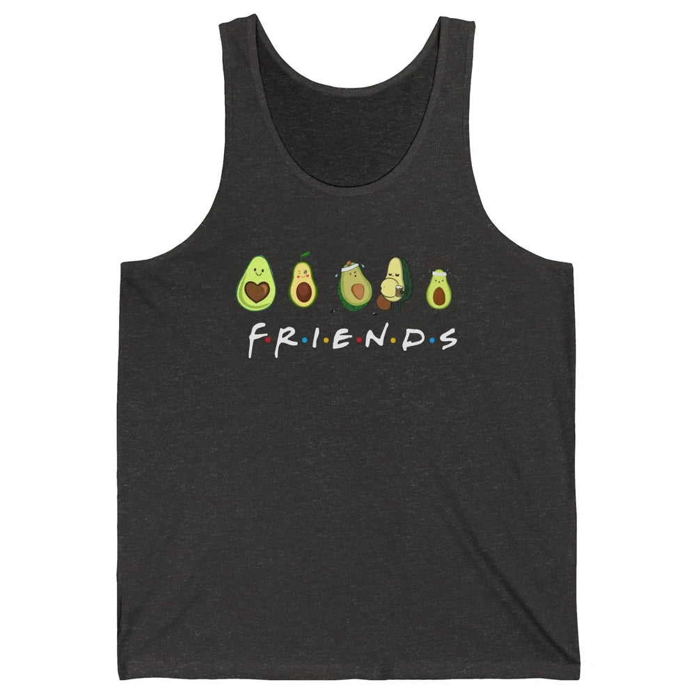 Avocado Friends Funny Avocado Running Drinking Avocado Lover Unisex Jersey Tank