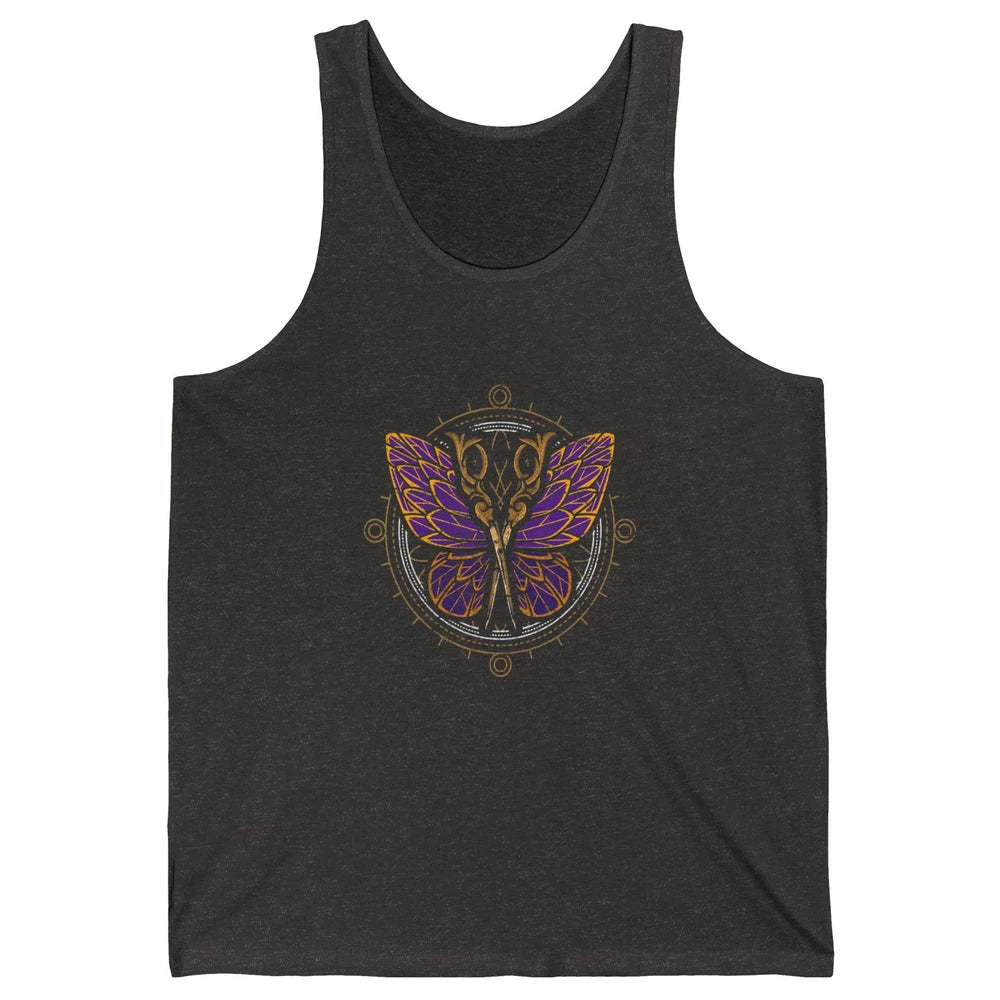 Woman Hair Butterfly Barber Hairstylist Hairdresser Retro Unisex Jersey Tank