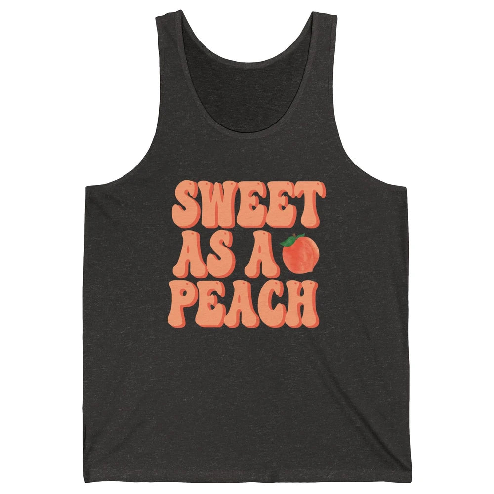 Sweet As A Peach Retro 70s Peachy Summer Fruit Peach Lovers Unisex Jersey Tank