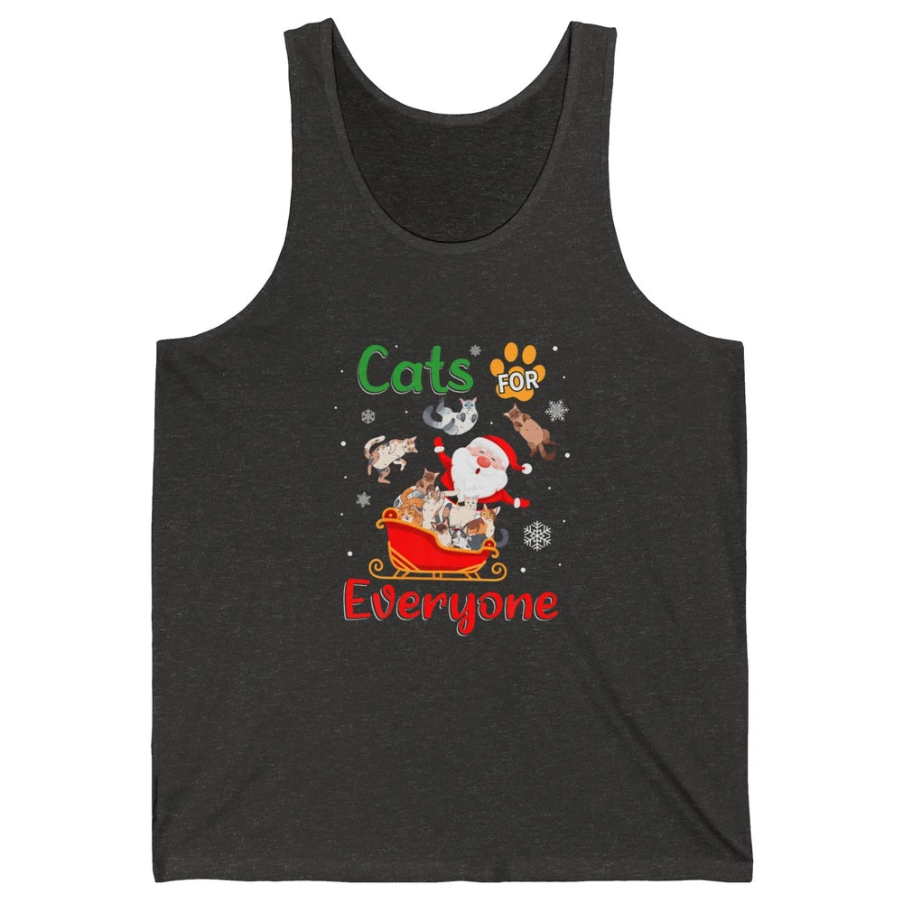 Merry Christmas Cats For Everybody Reindeer Xmas Santa Claus Unisex Jersey Tank