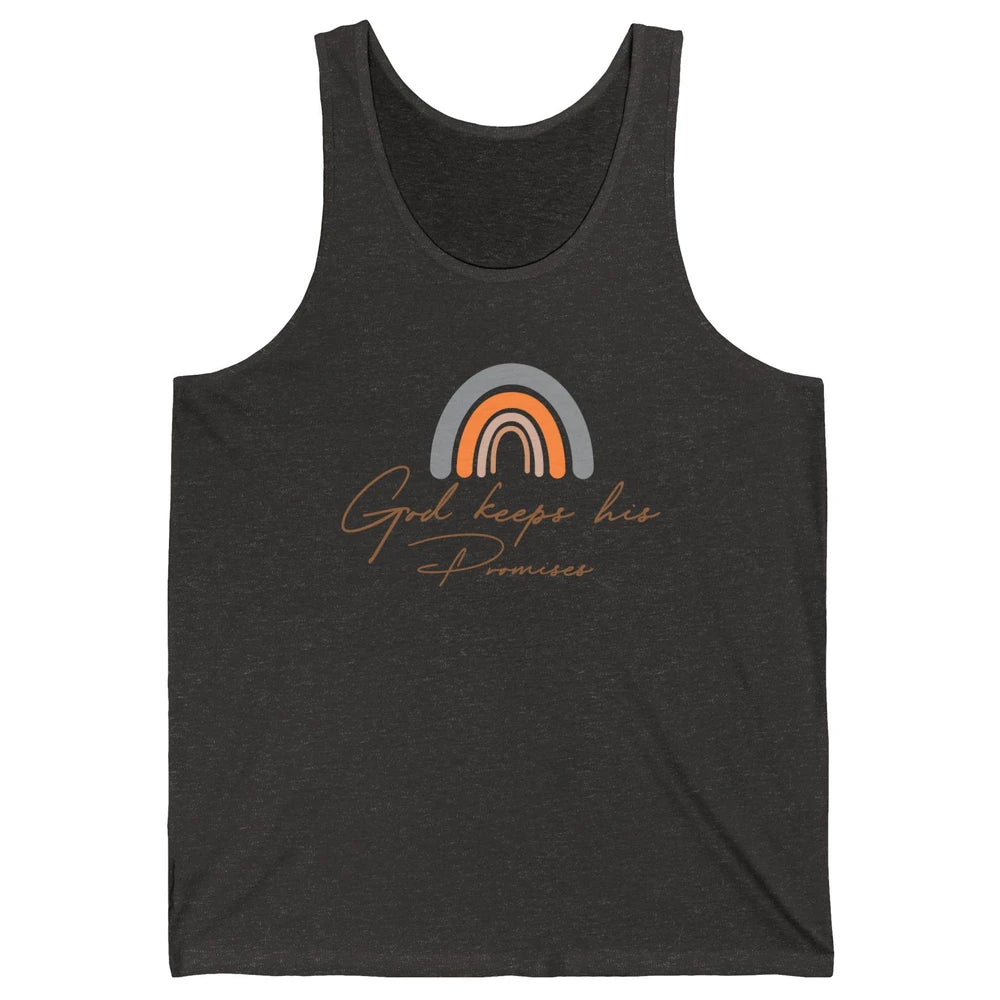 Boho Rainbow God Keeps His Promises Christian Religious Unisex Jersey Tank