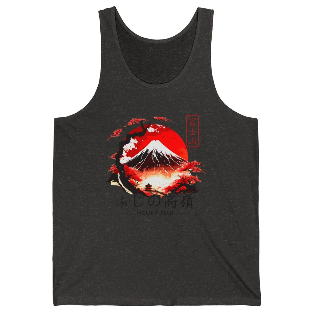 Vintage Sunset Mount Fuji The Highest Mountain In Japan Unisex Jersey Tank