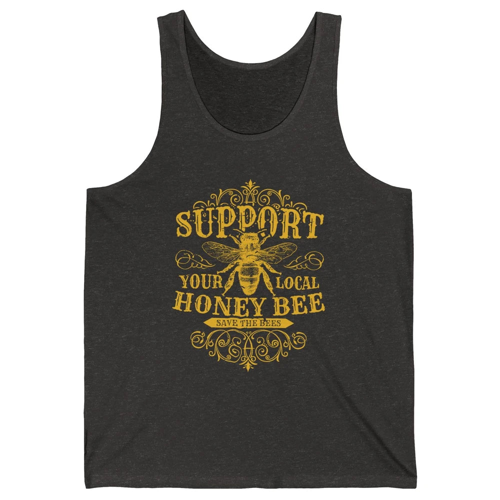 Vintage Beekeeper Support Your Local Honeybee Save The Bees Unisex Jersey Tank