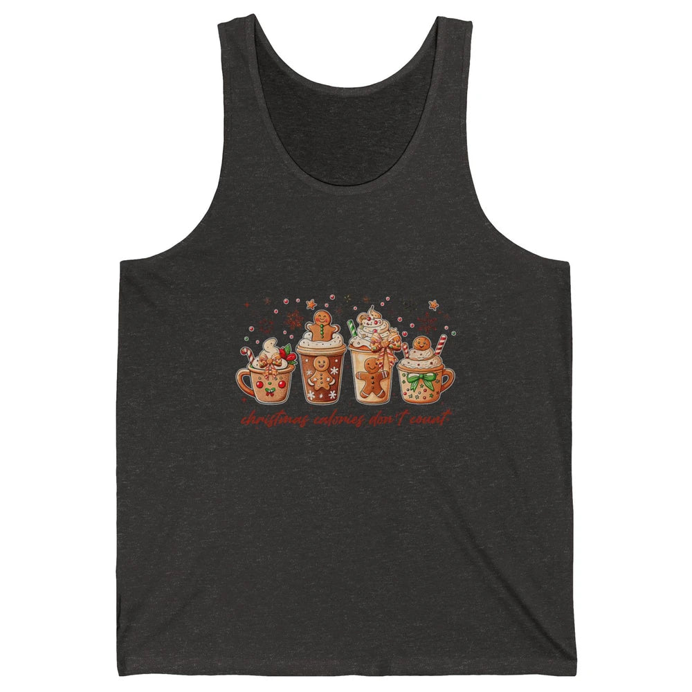 Christmas Calories Not Count Funny Gingerbread Coquette Coffee Xmas Unisex Jersey Tank