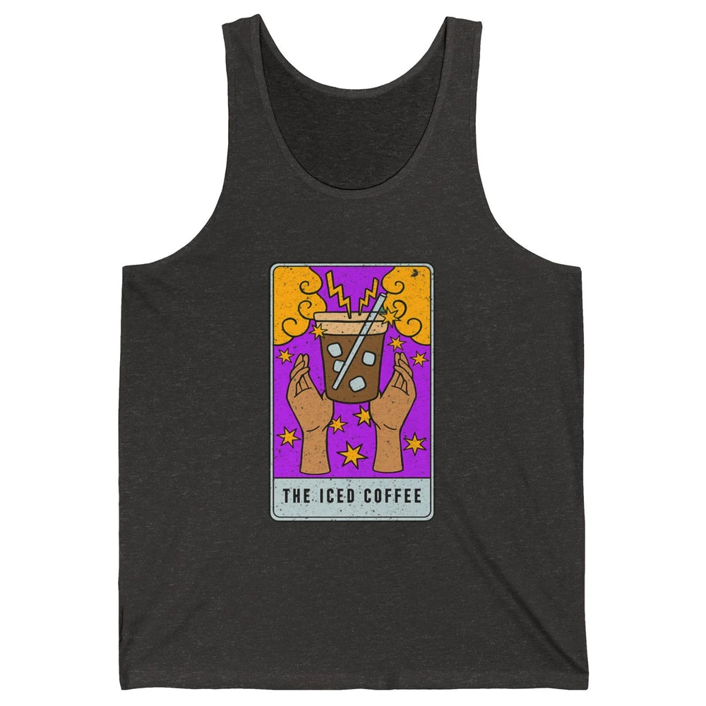 The Iced Coffee Witch Latte Tarot Card Mystical Halloween Unisex Jersey Tank