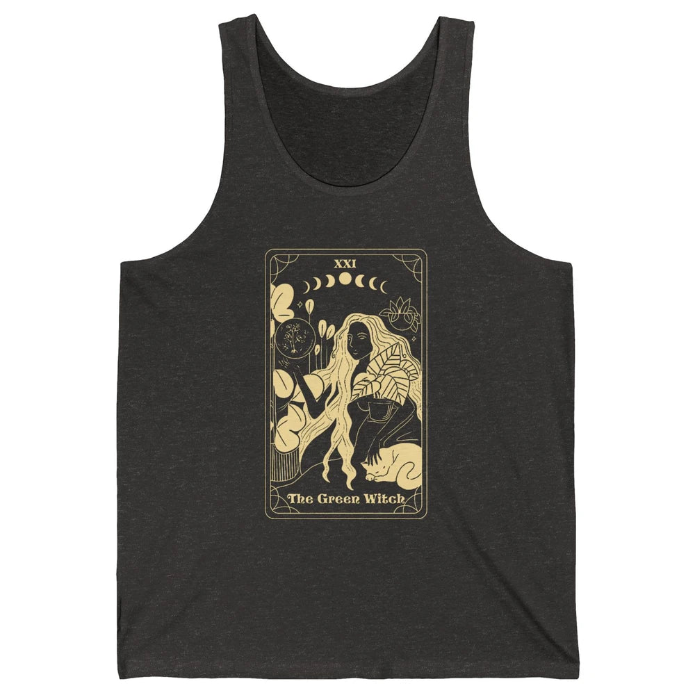 The Green Witch Gardener Tarot Card Halloween Gardening Gift Unisex Jersey Tank