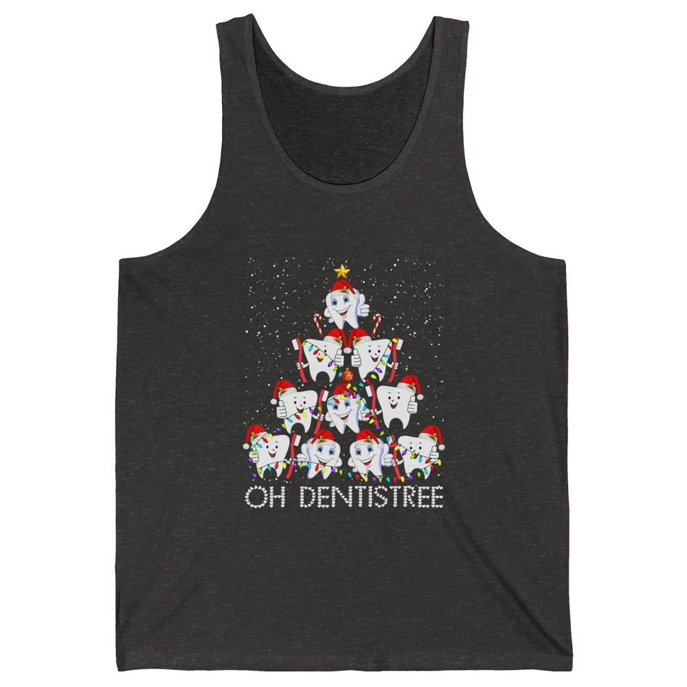 Merry Christmas Dentistree Xmas Tree Lights Dentist Teeth Unisex Jersey Tank