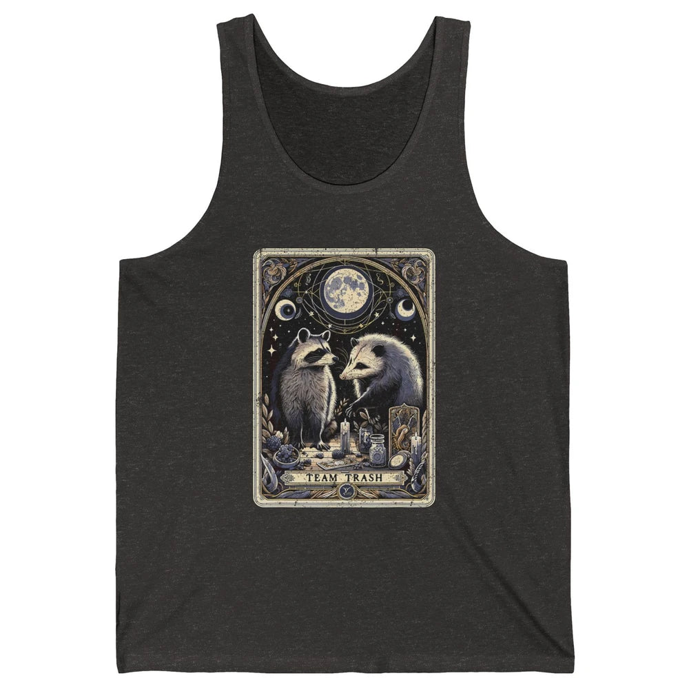 Team Trash Tarot Card Opossum Witchcraft Goth Possum Vintage Panda Raccoon Sarcastic Unisex Jersey Tank