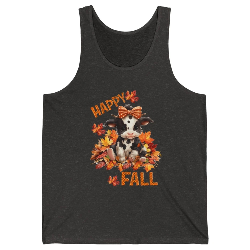 Cute Baby Cow Bandana Hay Fall Pumpkin Thanksgiving Autumn Unisex Jersey Tank