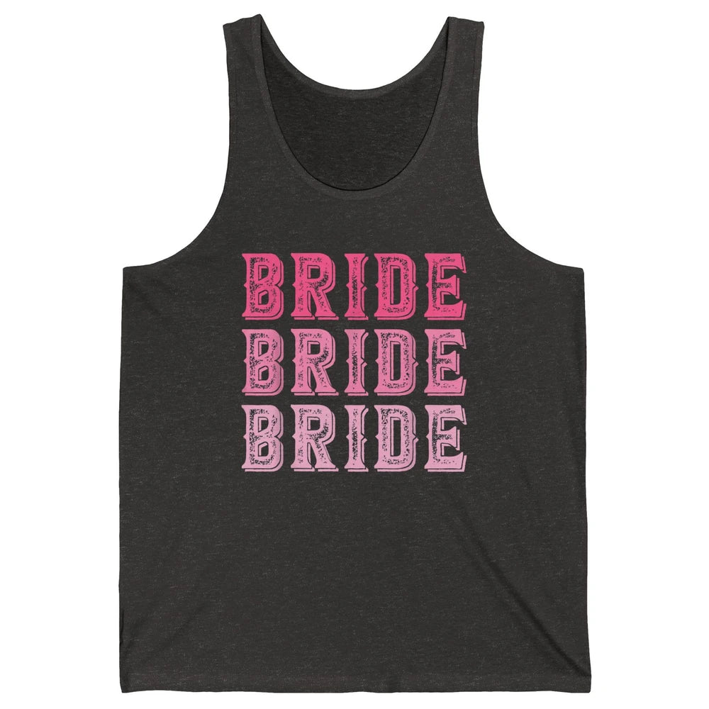 Vintage Cowgirl Bride Rodeo Bachelorette Bridal Engagement Unisex Jersey Tank