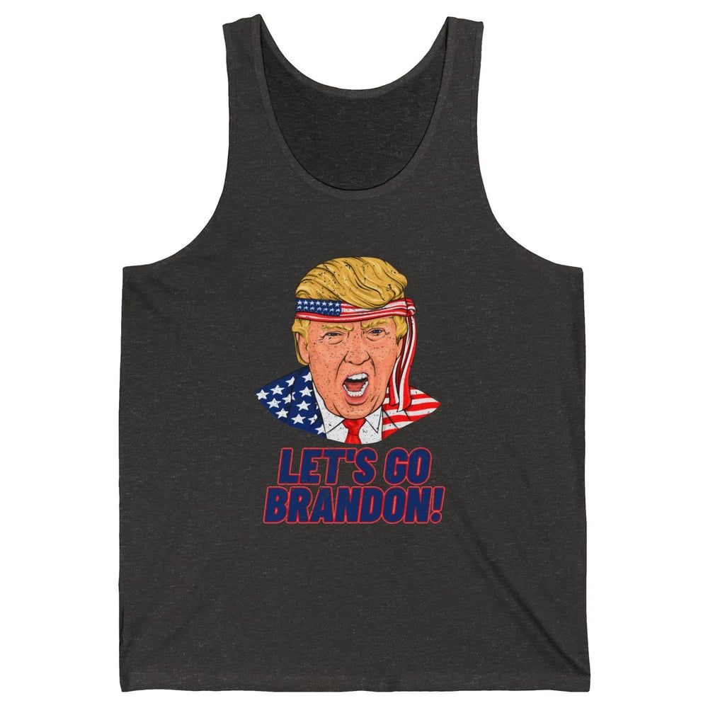 US Flag Trump Let's Go Bran-don Conservative Anti Liberal Unisex Jersey Tank