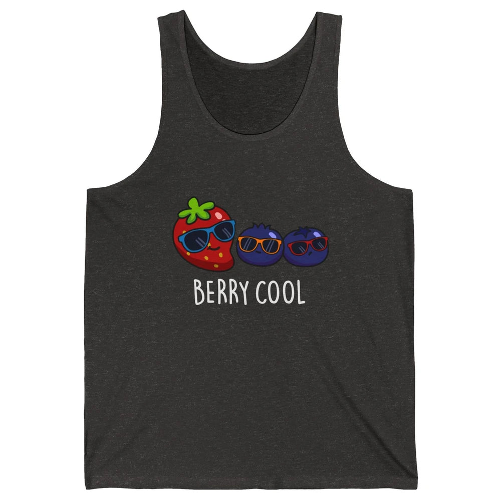 Berry Cool Funny Strawberry Pun Best Friend Summer Retro Unisex Jersey Tank