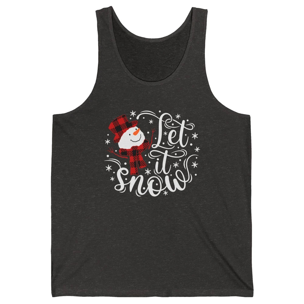 Funny Snowman Let It Snow Snowflakes Holiday Merry Christmas Unisex Jersey Tank