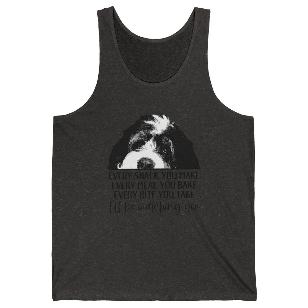 Bernedoodle I'll Be Watching You Bernedoodle Dog Lovers Gift Unisex Jersey Tank