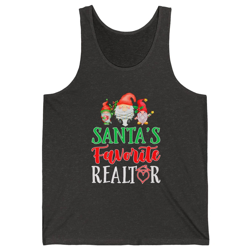 Christmas Xmas Gnomes Santa Favorite Realtor Real Estate Unisex Jersey Tank