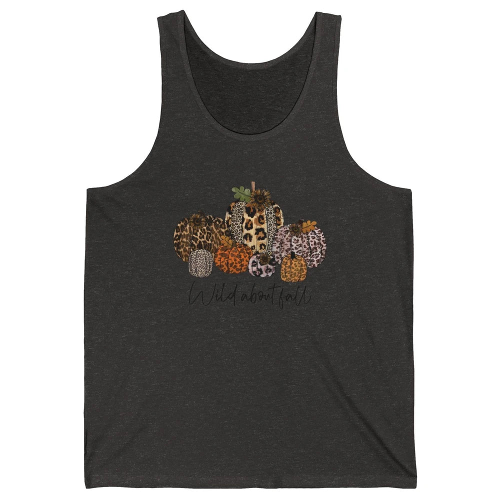 Leopard Pumpkin Patch Wild About Fall Thanksgiving Halloween Unisex Jersey Tank