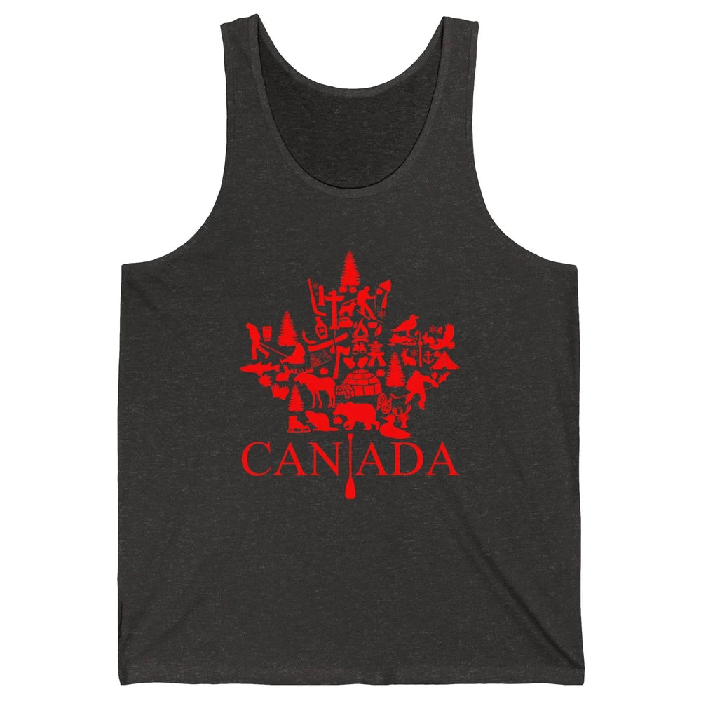 Canada Maple Leaf Canadian Symbols Canadian Root Gift Unisex Jersey Tank