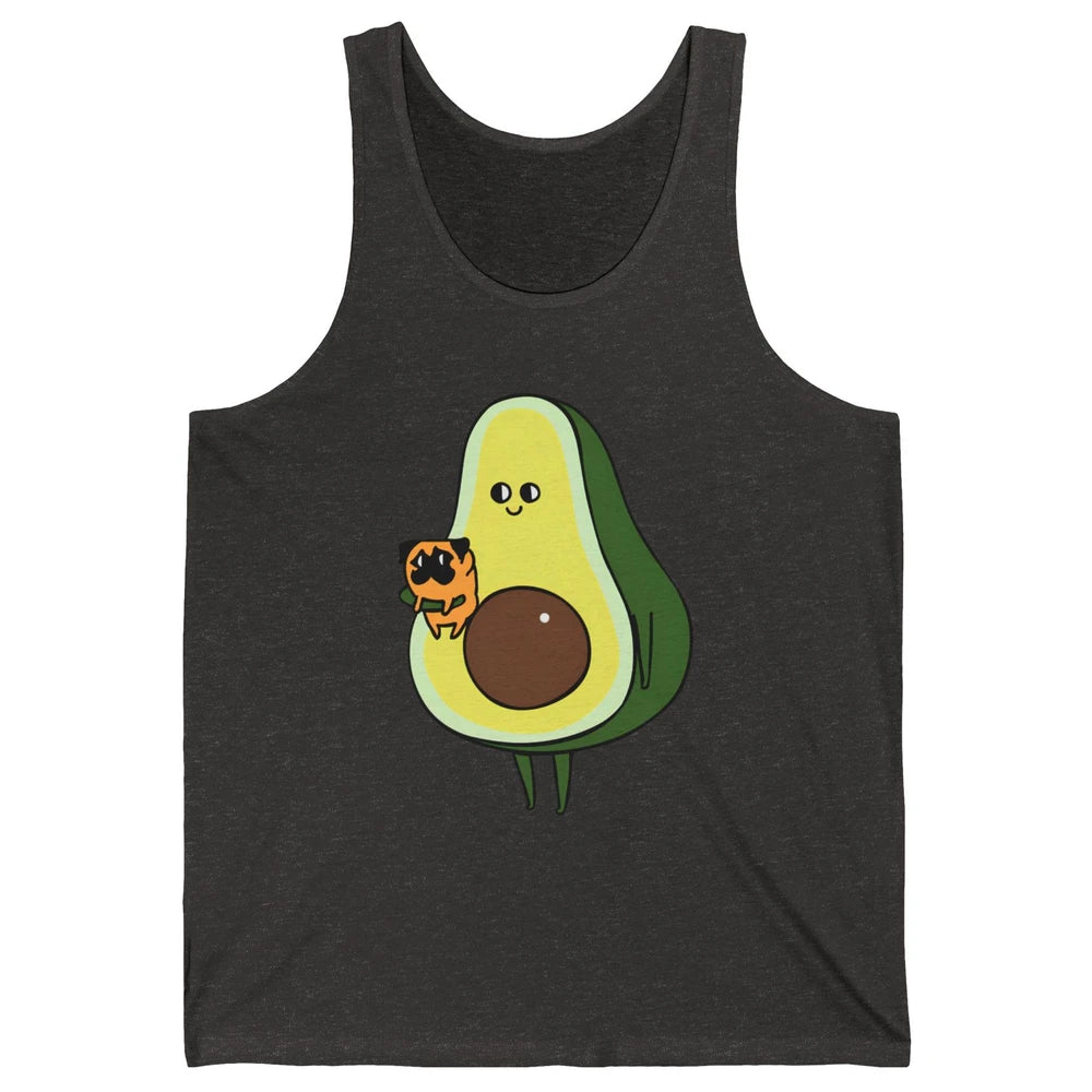 Avocado With Pug Funny Avocado Vegan Pug Lovers Gift Unisex Jersey Tank